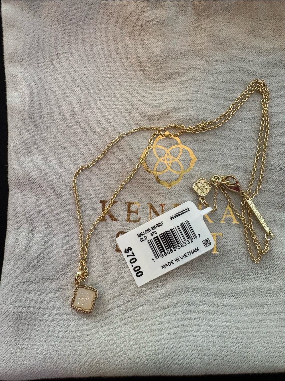 Kendra Scott Mallory Gold Druzy Pendant Necklace - Gold